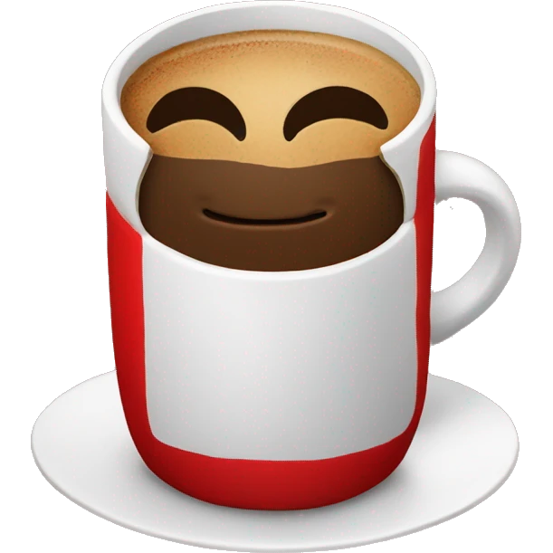 coffee with art in red mug emoji