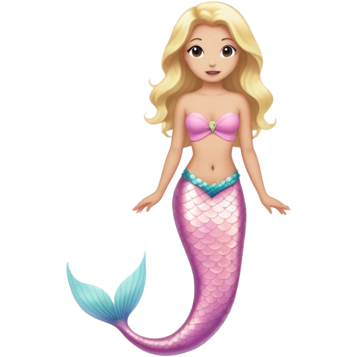 full body blonde light pink mermaid emoji