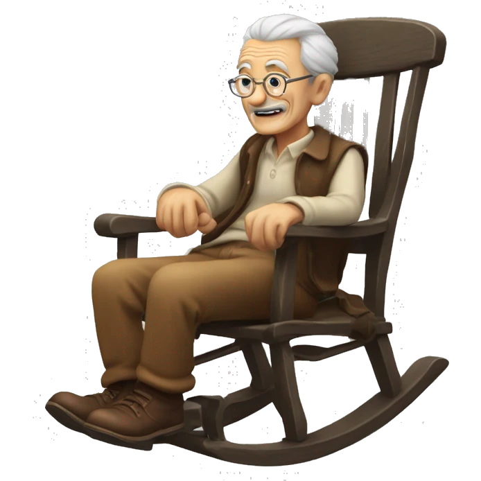 old dude playing games in a rocking chair emoji