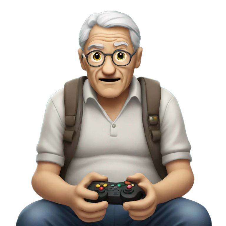 Old man playing video games  emoji