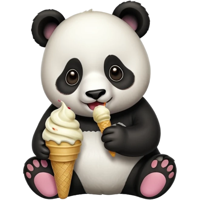 Panda eating ice cream emoji