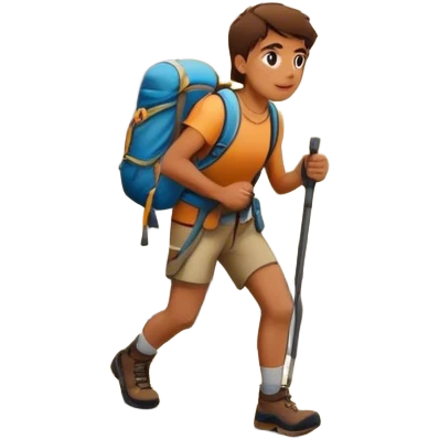 Muslim hiking huge mountain emoji