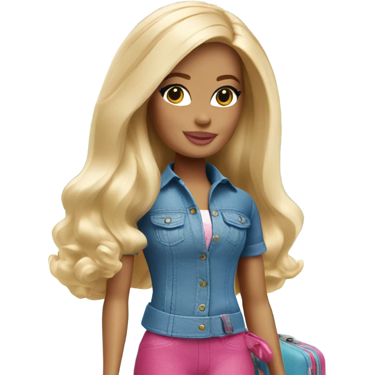 Pretty blonde travel Barbie  emoji