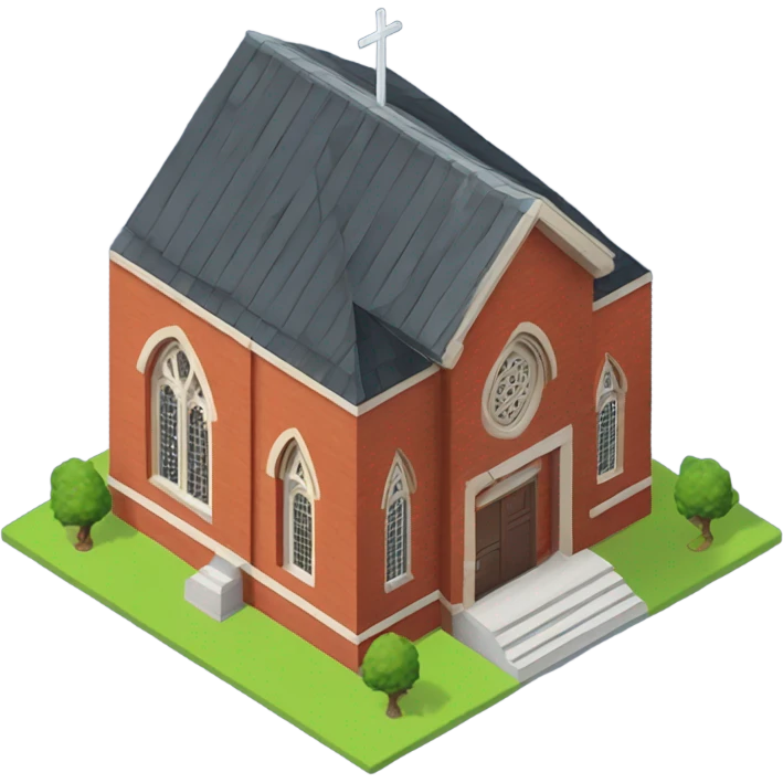 isometric redbrick religious building emoji