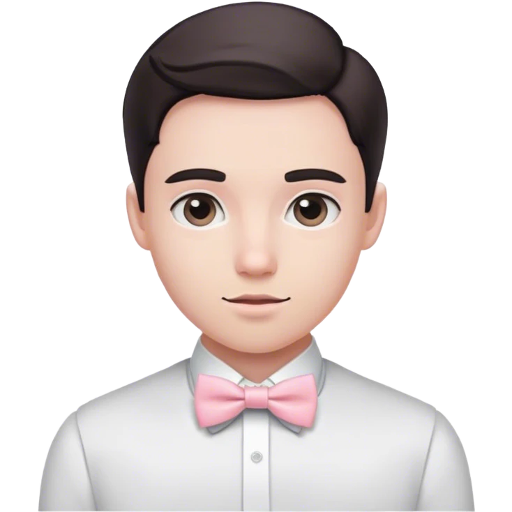 Chien bec un petit noeud rose pastel emoji