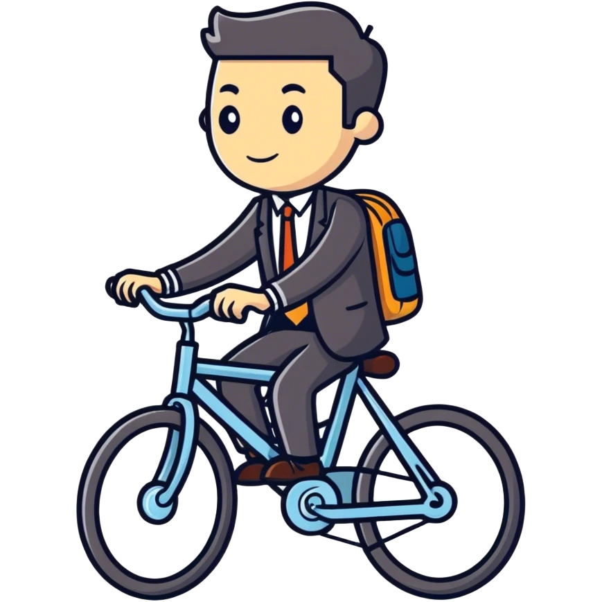 A man on a bike in an office  emoji
