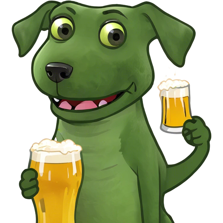 dog with beer emoji