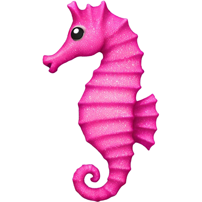 Pink seahorse with glitter  emoji