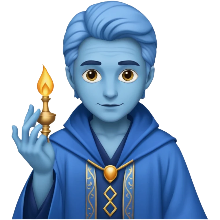 Un magicien blue emoji