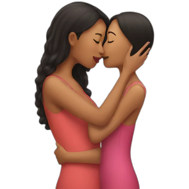 Woman kissing woman emoji