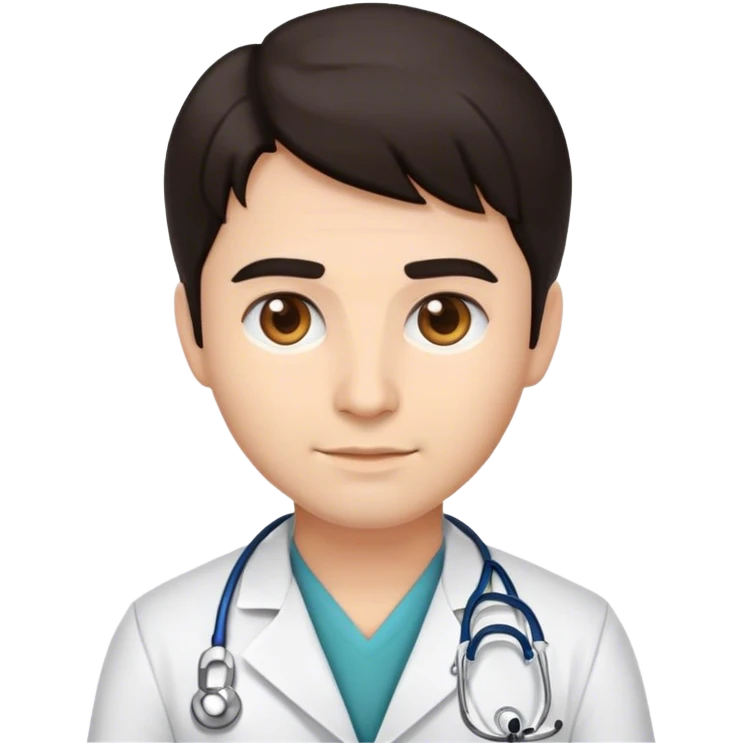 create me a doctor emoji with dark hair emoji