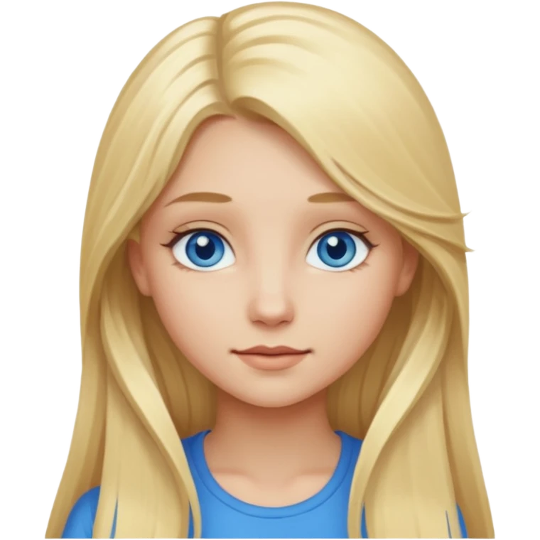 blonde girl long hair blue eyes emoji