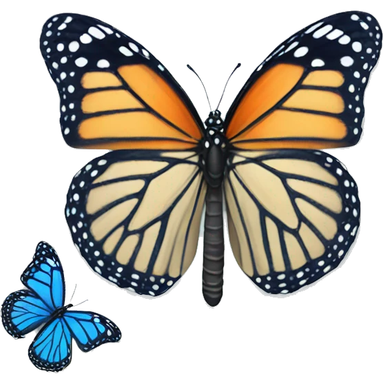 beautiful  blue monarch butterfly emoji