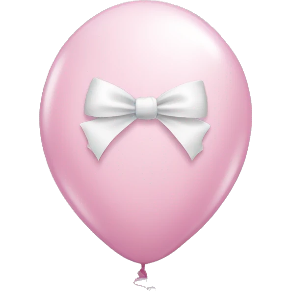 Pastell pink balloon with small white bows emoji