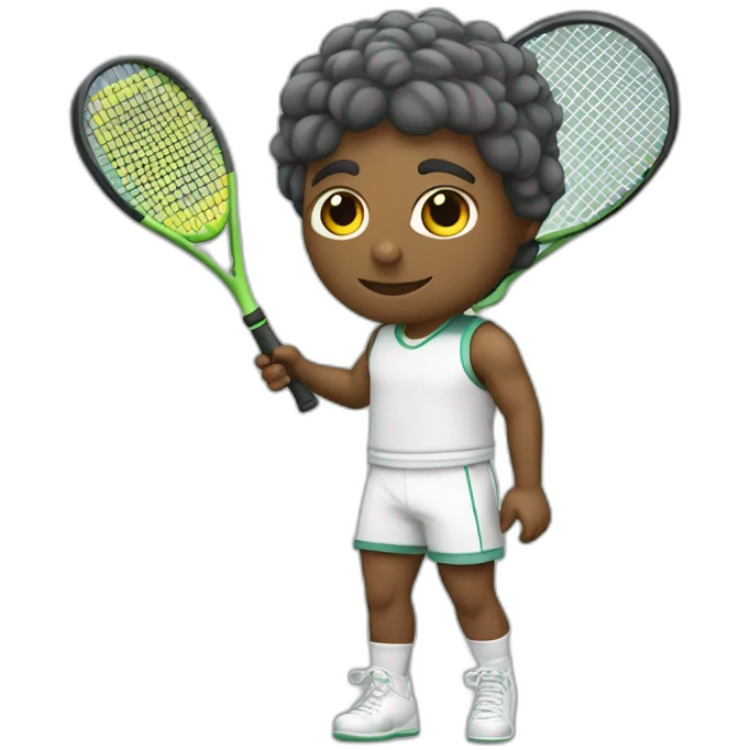 Kawaii Conquistadores with tennis racket emoji