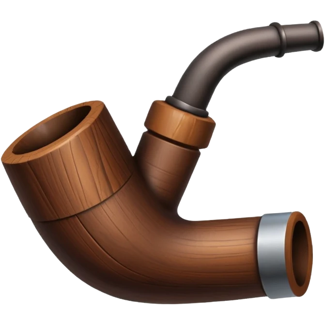 Dark brown doodle with a pipe emoji