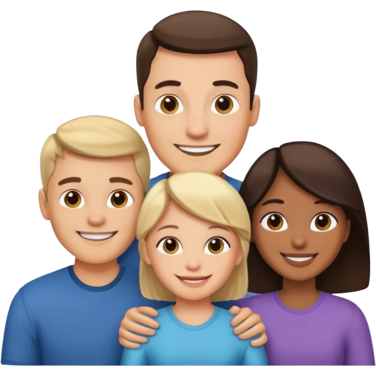 man and woman couple with 2 kids emoji