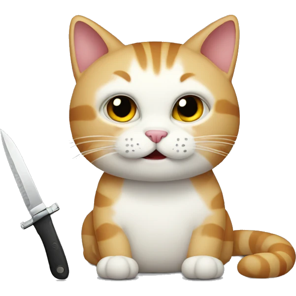 A cat with a knife emoji
