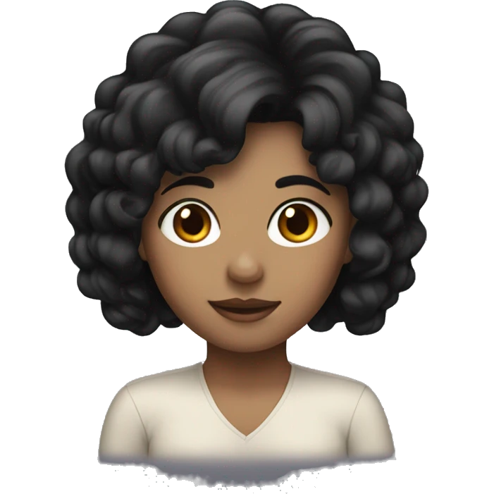 A girl with fair skin and black hair emoji