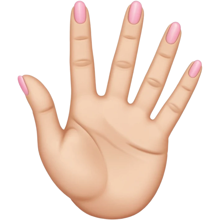 stylized hand with three fingers (index, middle, pinky) raised, thumb and ring fingers folded, simple, clean, rounded look, iPhone emoji style, vibe similar to rock hand emoji emoji