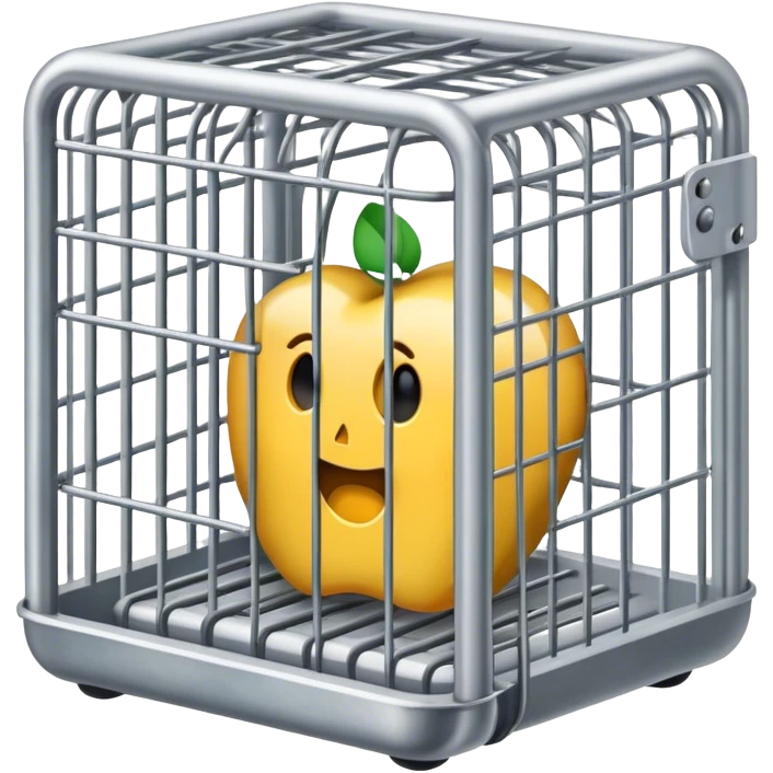 iPhone locked in cage emoji