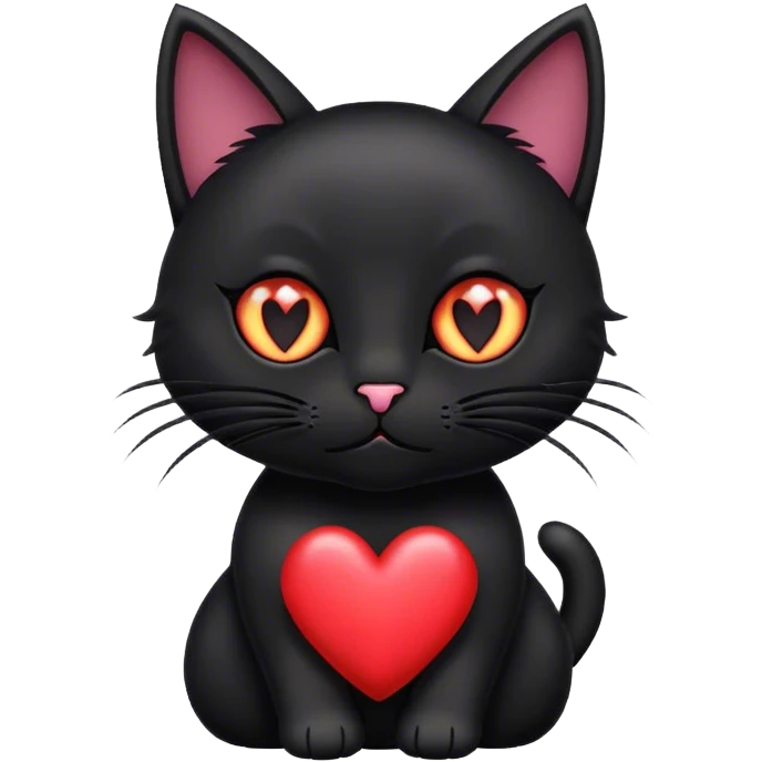 black cat with heart eyes emoji
