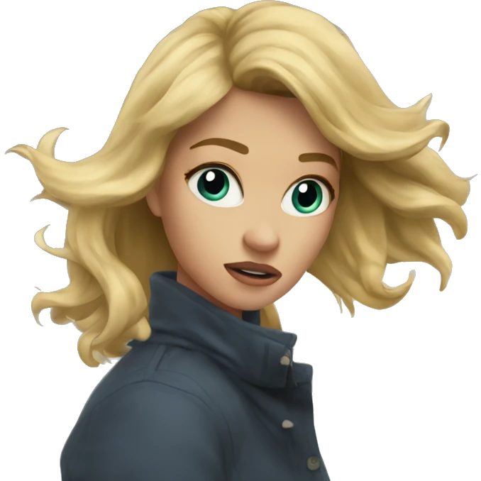 a blonde girl in a tornado  emoji