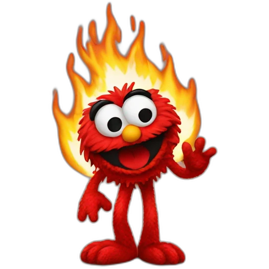 elmo on fire emoji