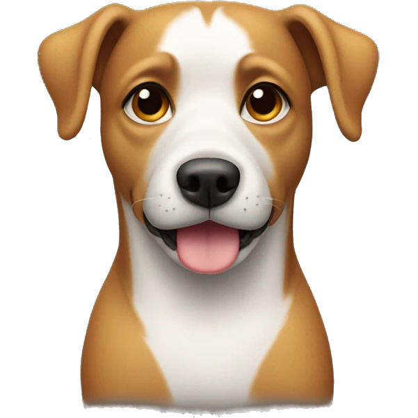 Dog with one ear up and second down, black  emoji