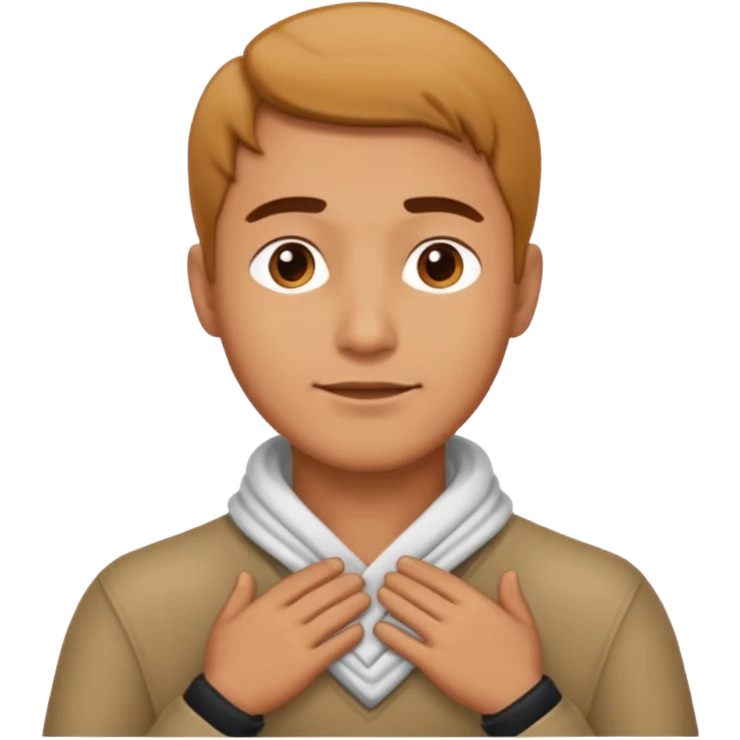 Guy with his hands around his neck emoji