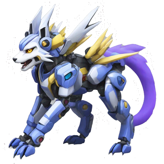 WereGarurumon-Renamon-Medabot-Mecha full body emoji