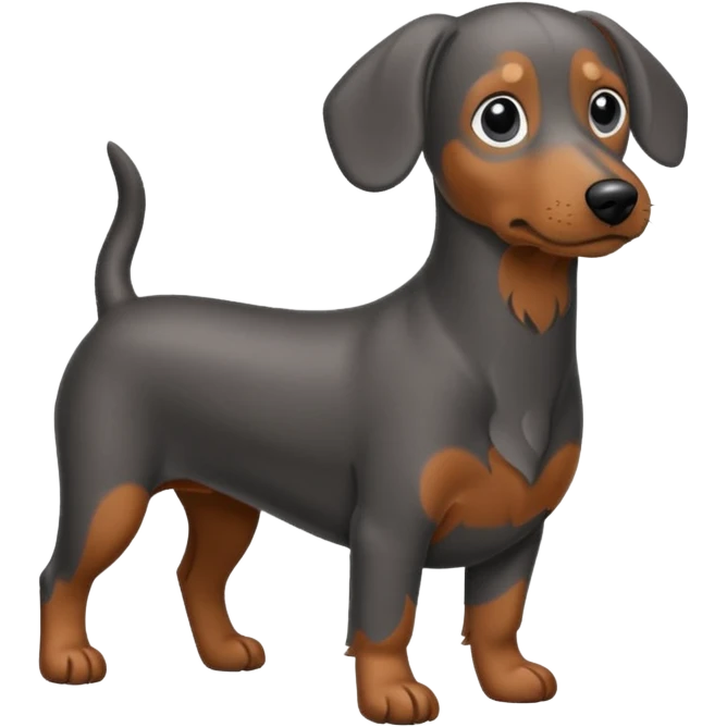 Teckel mini black and grey emoji