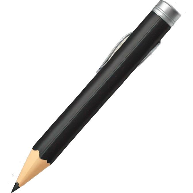 A black notebook and a pencil. emoji