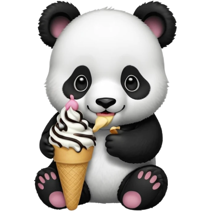 Panda eating ice cream emoji