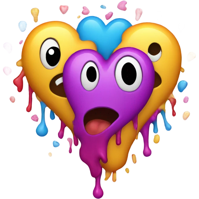 Hearts with throw up  emoji