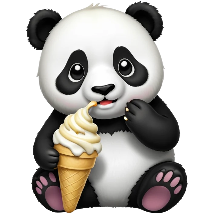 Panda eating ice cream emoji