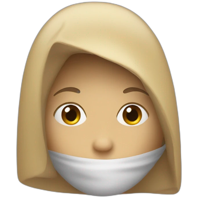 Hiding face emoji