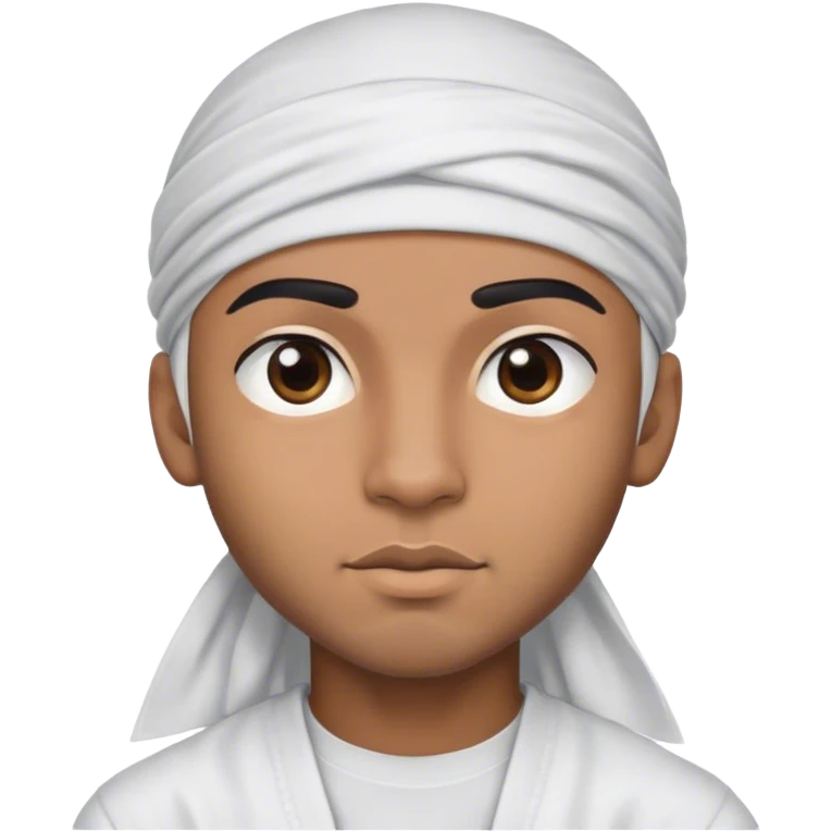 mixed boy with a durag dark eyebrows and facial hair  emoji