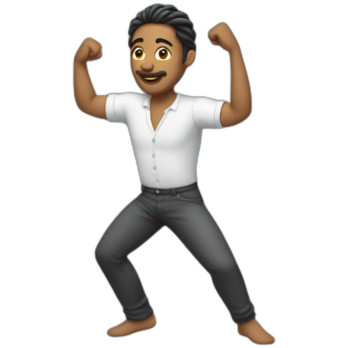 Man with braid dancing emoji
