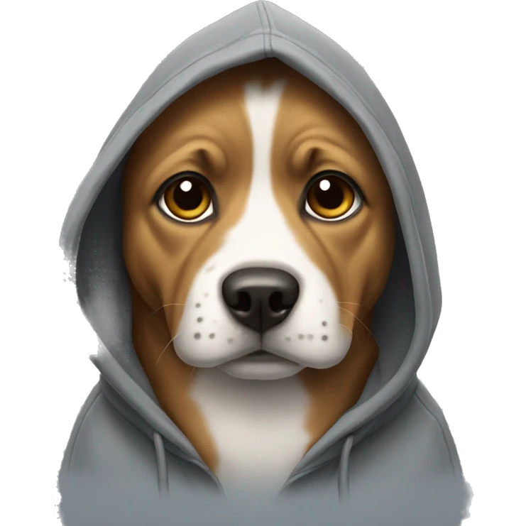 Dog wearing a hoodie  emoji