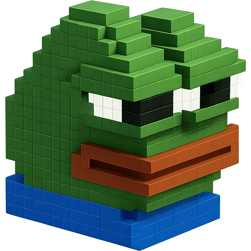 Pepe the Frog meme character with a green face emoji