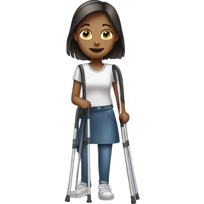 Girl on crutches emoji
