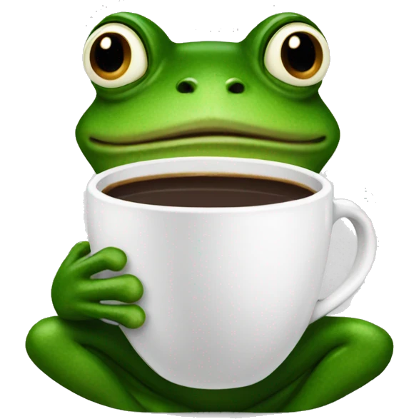 business frog drinking coffee emoji