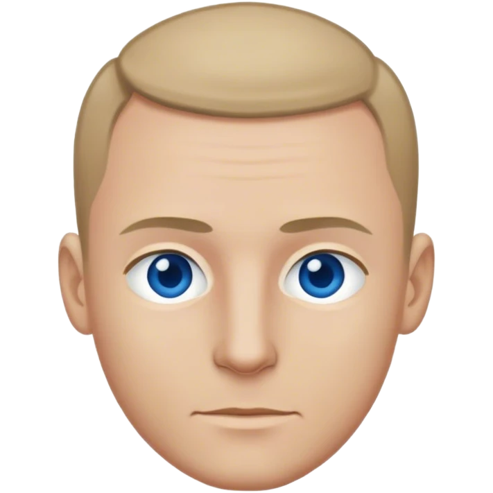 man, dark blonde thin hair, without hair parting, blue-grey eyes emoji