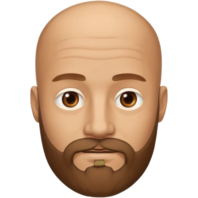 men without winkles with beard almost bald emoji