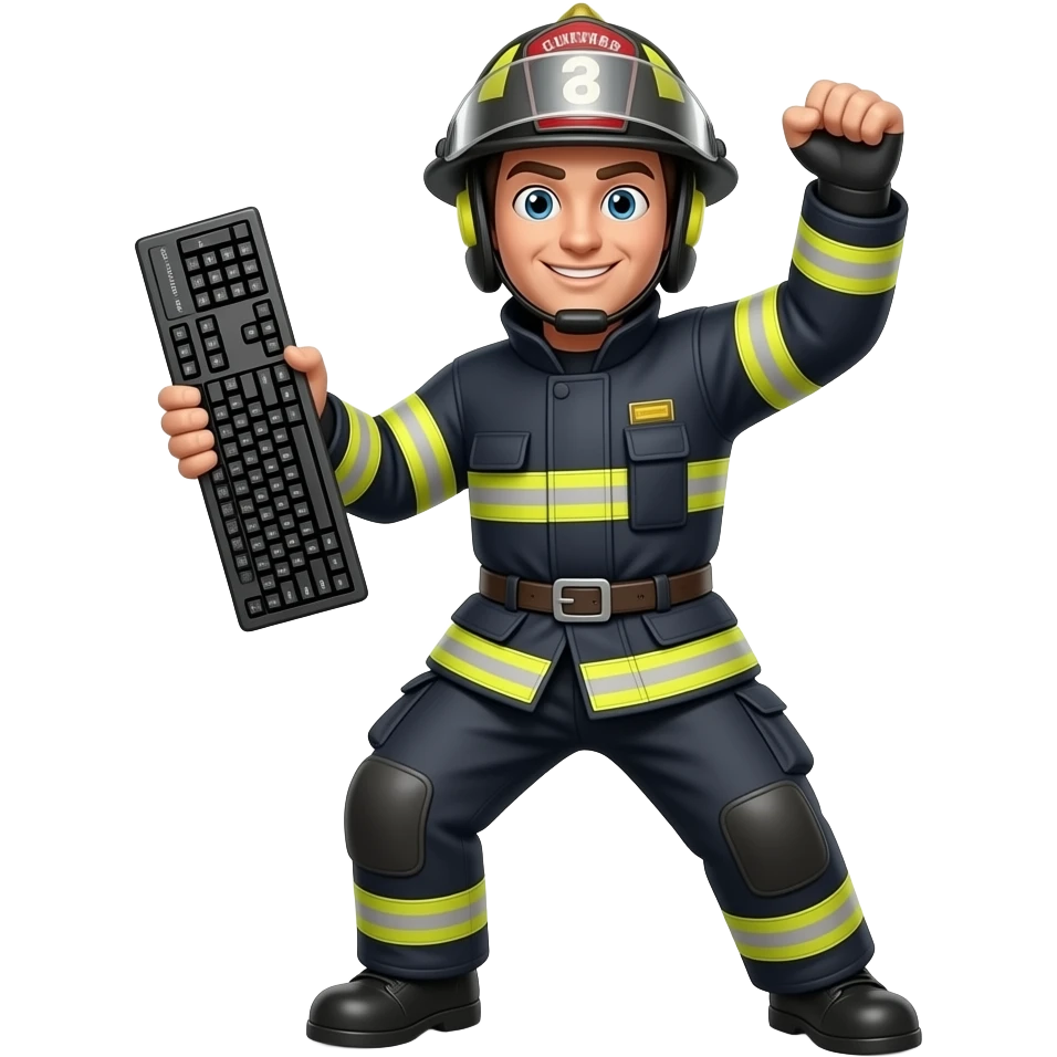 firefighter dancing and a computer keyboard Emojis emoji