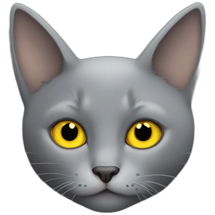 Grey-Cat-bat-yellow-eyes emoji