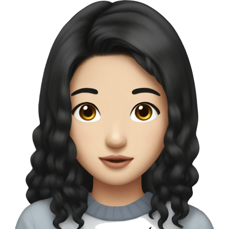 hailey kim korean black hair  emoji