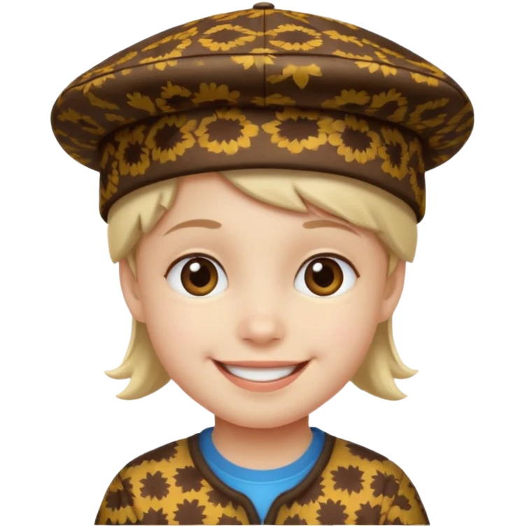 print hat with kid emoji