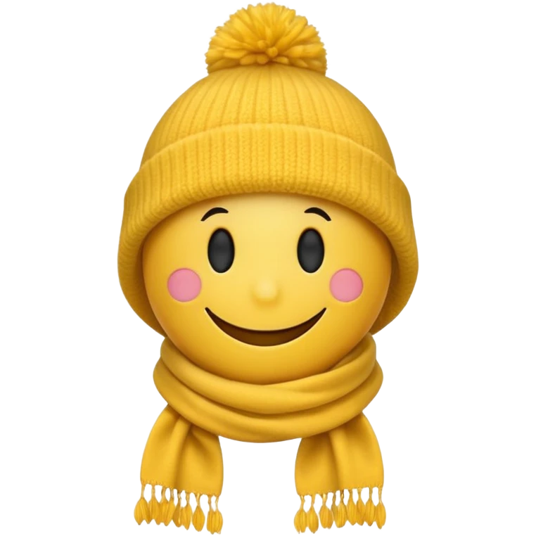 smiley face cold hat scarf emoji